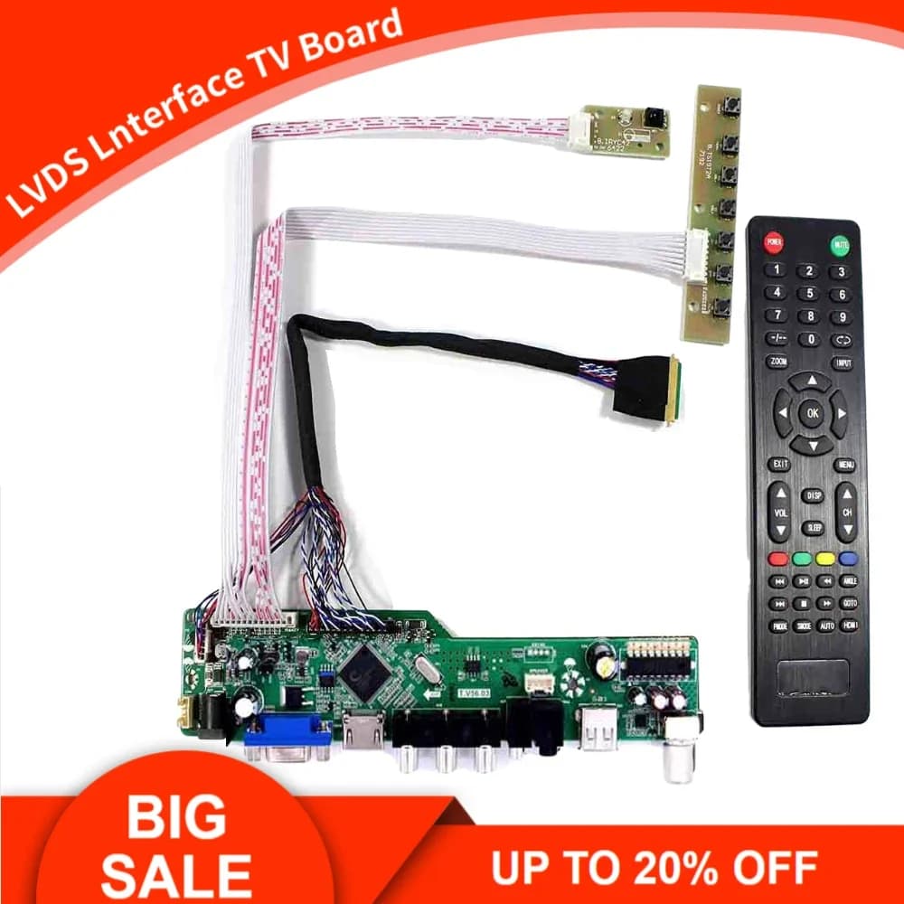 New Control Board Monitor Kit For LTN173KT03-H01 LTN173KT03-301 TV+HDMI+VGA+AV+USB LCD LED Screen Controller Board Driver