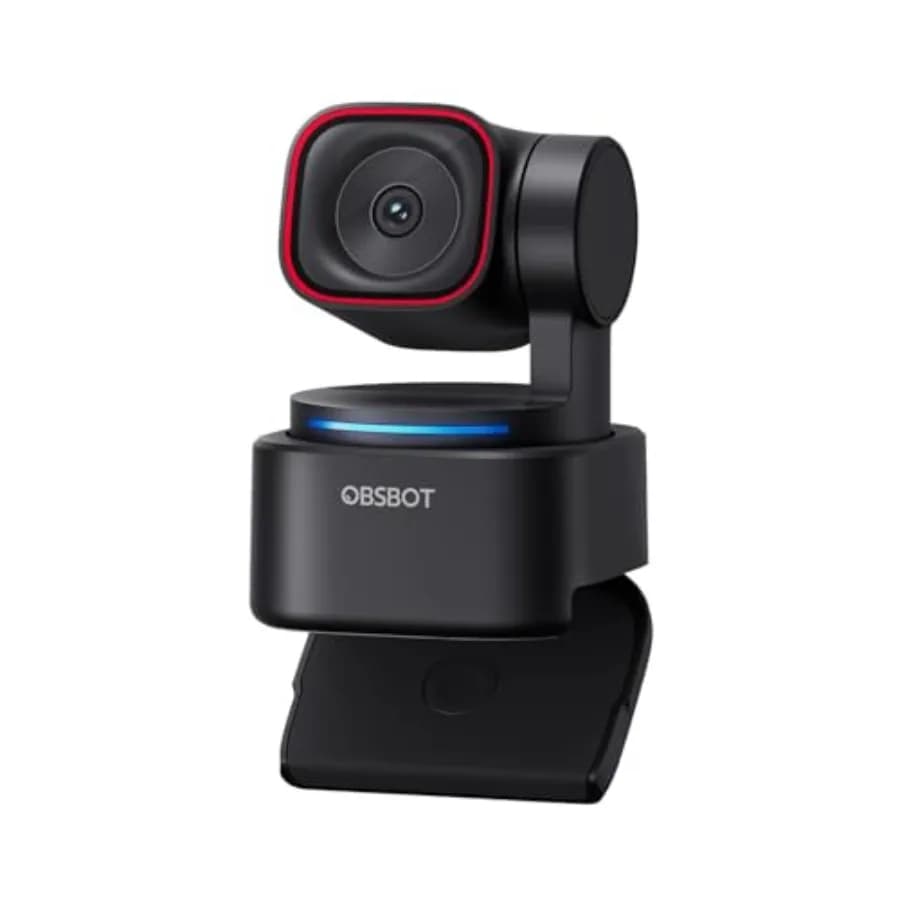 Tiny 3 Lite Webcam 4K con Audio Spaziale AI per Streaming, Riunioni, Switch 2 Telecamera PTZ Compatta con Sensore 1/2, Tri-Mic, Vo