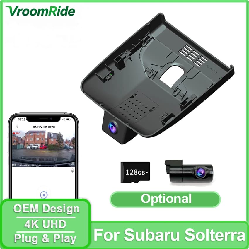 Dash Room for Subaru Solterra 2023-2025 2026, 4K OEM Look Car DVR WIFI APP Connect Car Video Recorder Night Vision UHD 2160P