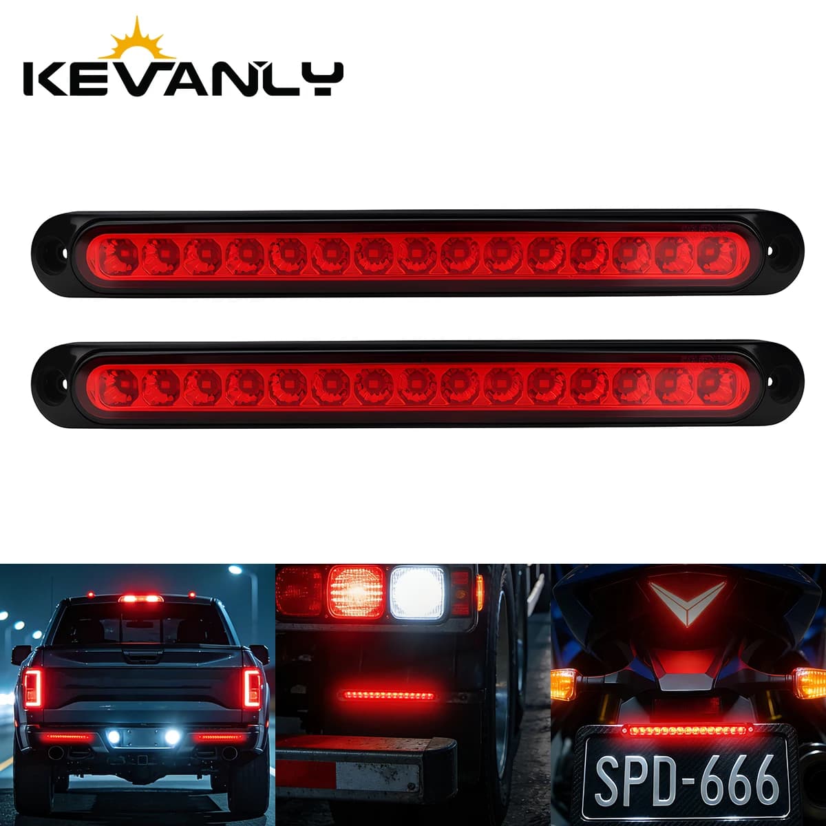 1 Pezzo Luci Posteriori per Auto 24V, Luci di Stop Rosse, Indicatori di Direzione, Strisce LED Laterali, Accessori Automobilistici per Parabrezza Posteriore