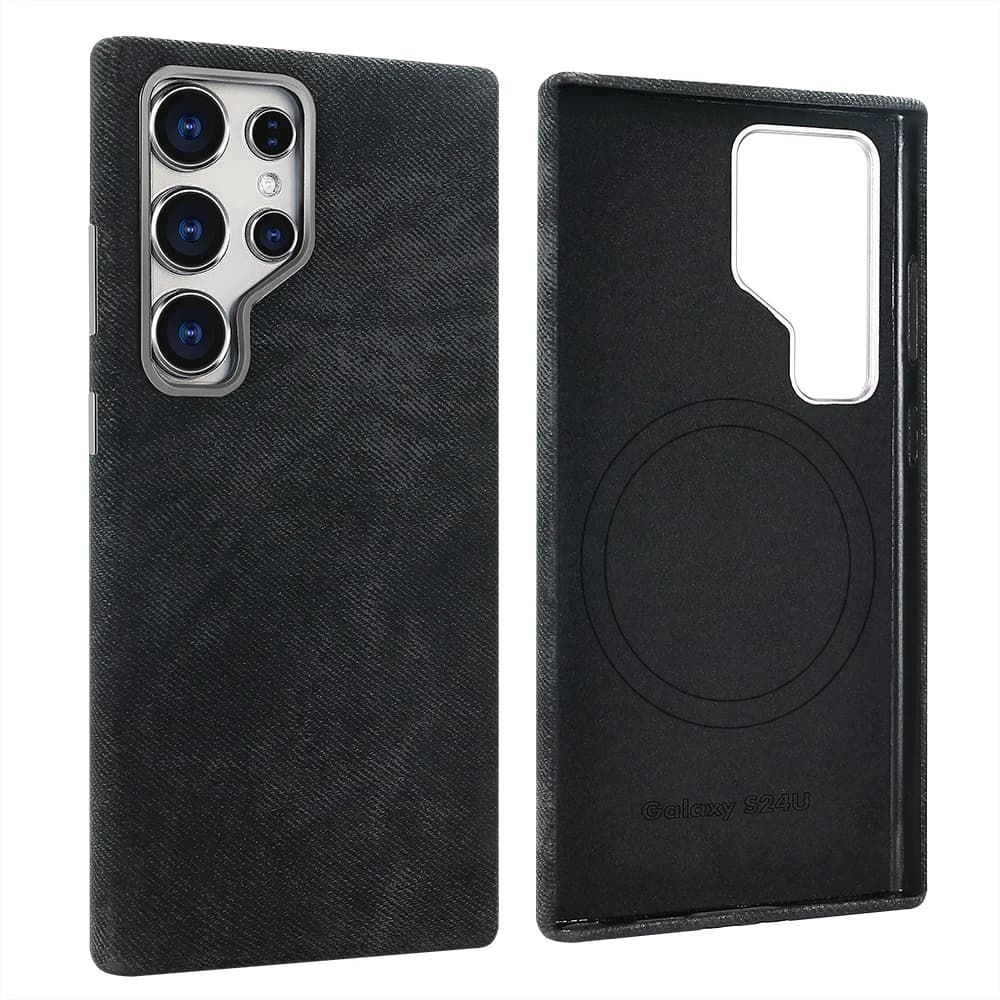 Custodie per telefono Vietao in microfibra magnetica per Samsung Galaxy S26 Ultra, cover per cellulare con ricarica wireless per S25 Ultra, nere