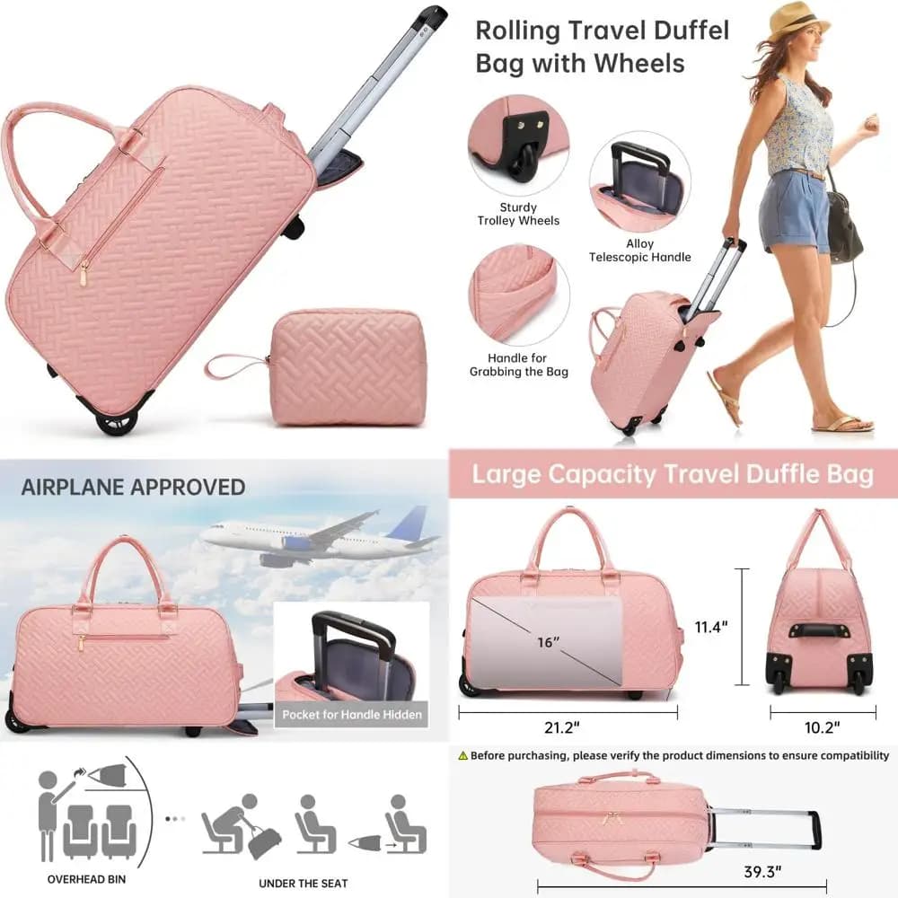 Borsone da viaggio da donna con scomparto per scarpe, borsa da notte da weekend, borsa da toilette inclusa, borsa da palestra per articoli bagnati