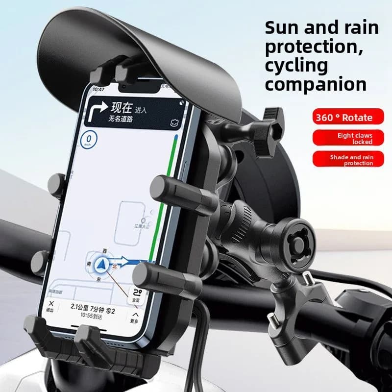 Nuovo Supporto per Telefono da Moto, Ricarica Wireless Veloce 15W, Staffa di Navigazione Antiurto con Blocco Antifurto, Universale