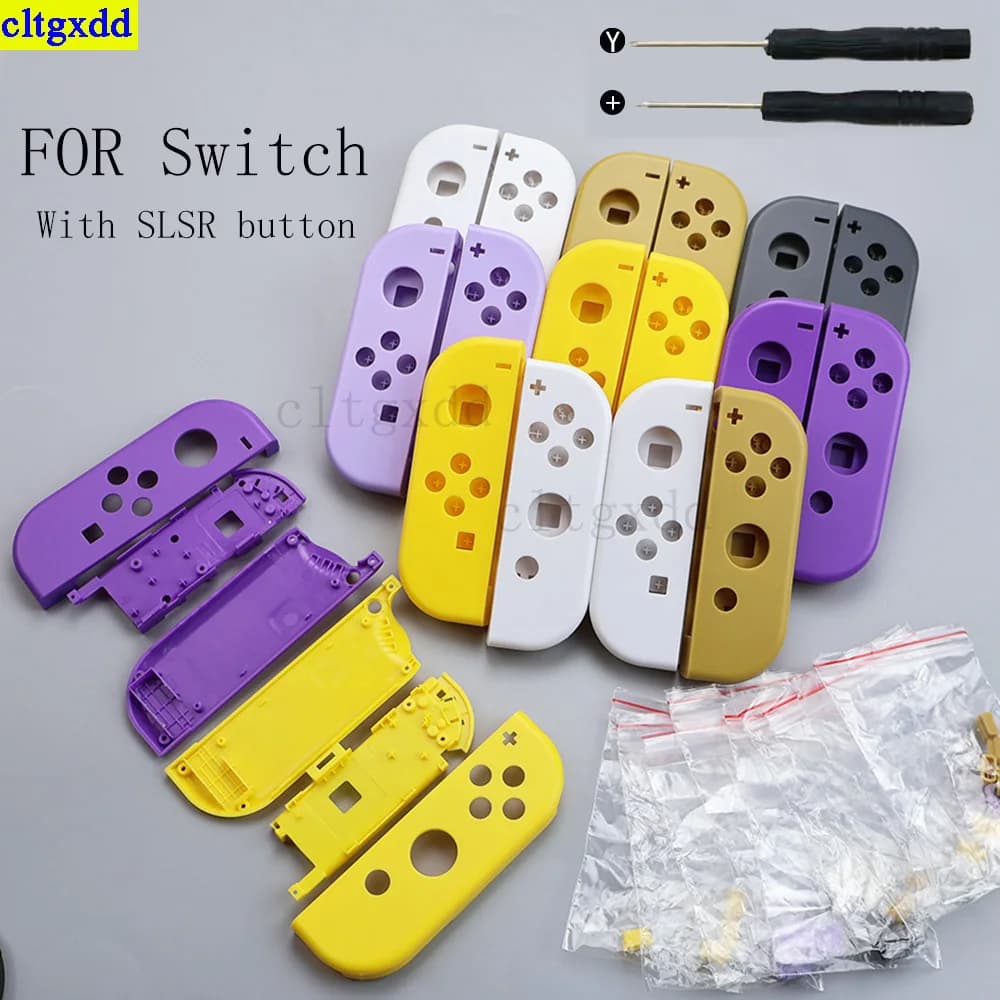 Cltgxdd 1 set PER controller Switch Joycon, anteriore e posteriore con guscio centrale, con copertura protettiva in plastica con pulsante SLSR