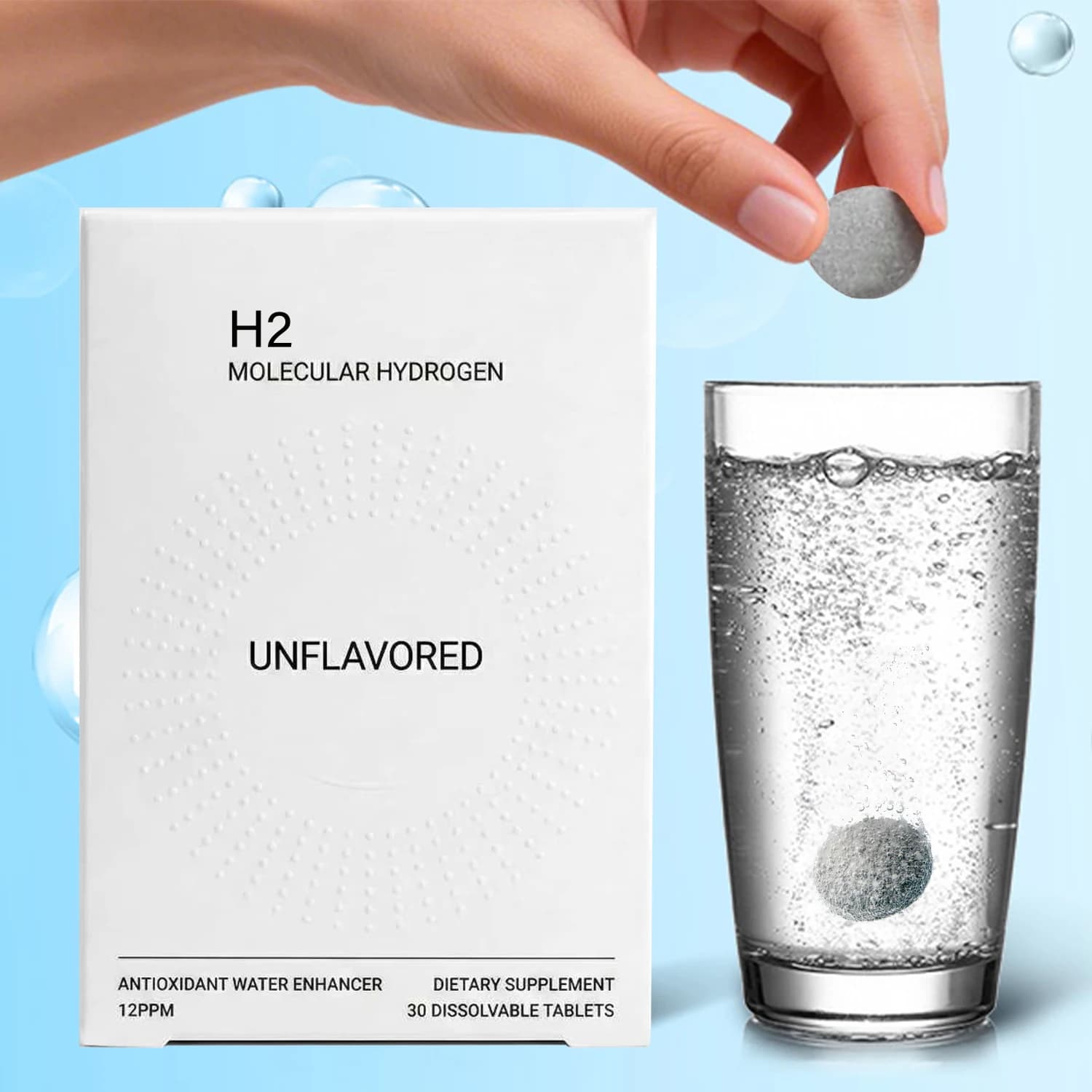 Compresse di Acqua Idrogenata H2 con Magnesio - Ricche di Antiossidanti, Supportano la Salute Cellulare, il Recupero e la Funzione Cognitiva