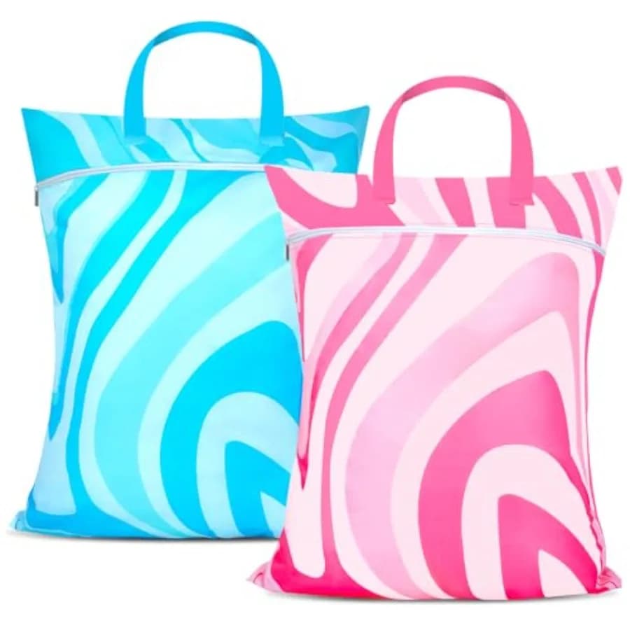 2 Pcs Large Travel Laundry Bags - Waterproof with Handle, Washable Dirty Clothes Bags for Travel, Wet and Dry Bag, Bathing Suit