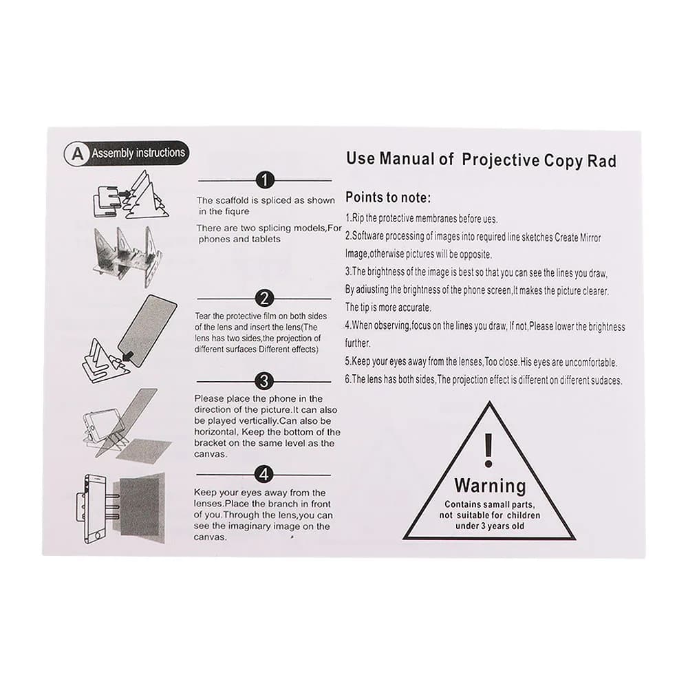 Portable Projection Optical Tracing Board Mobile Tablet Sketching Tool Drawing Copy Board Clear Image Specular Reflection