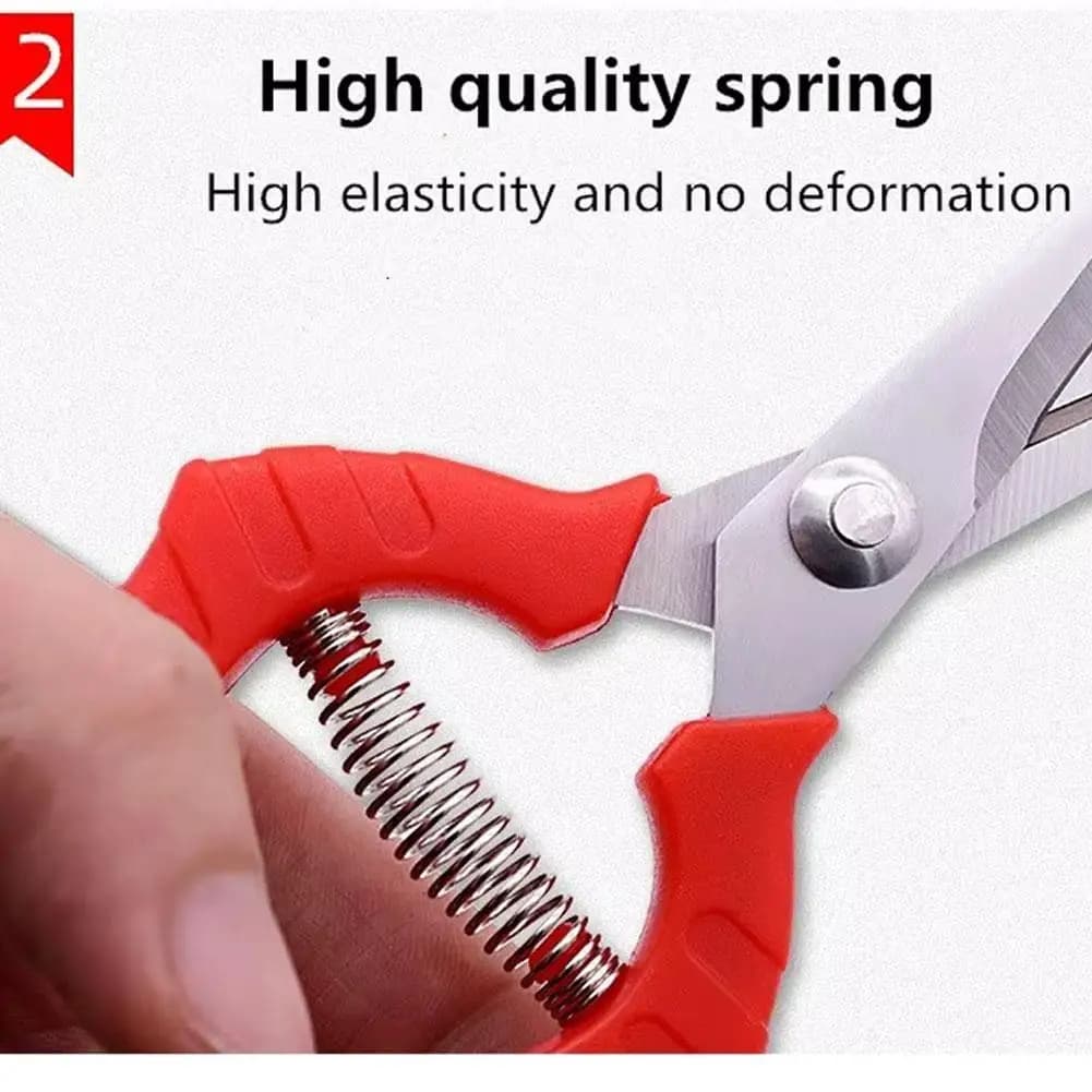 Stainless steel garden scissors, multipurpose, for fruit, pruning plants, cutting branches, durable garden tool, 1 piece