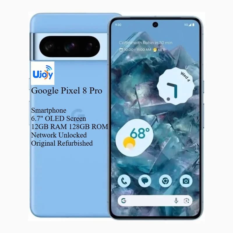 Google Pixel 8 Pro 5G Smartphone 6.7" OLED Screen 12GB RAM 128GB ROM NFC Network Unlocked Original Refurbished Android Phone