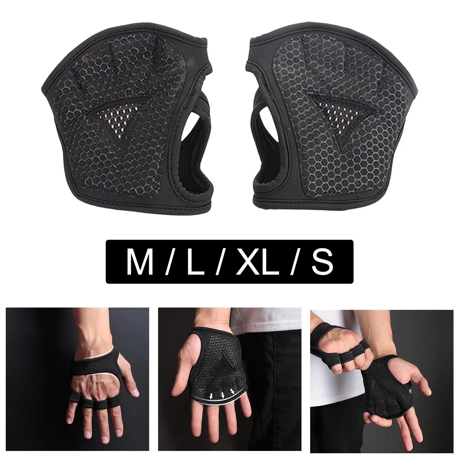 Men's and Women's Training Gloves Gym Gloves Open on the Back Half fingers Non-slip