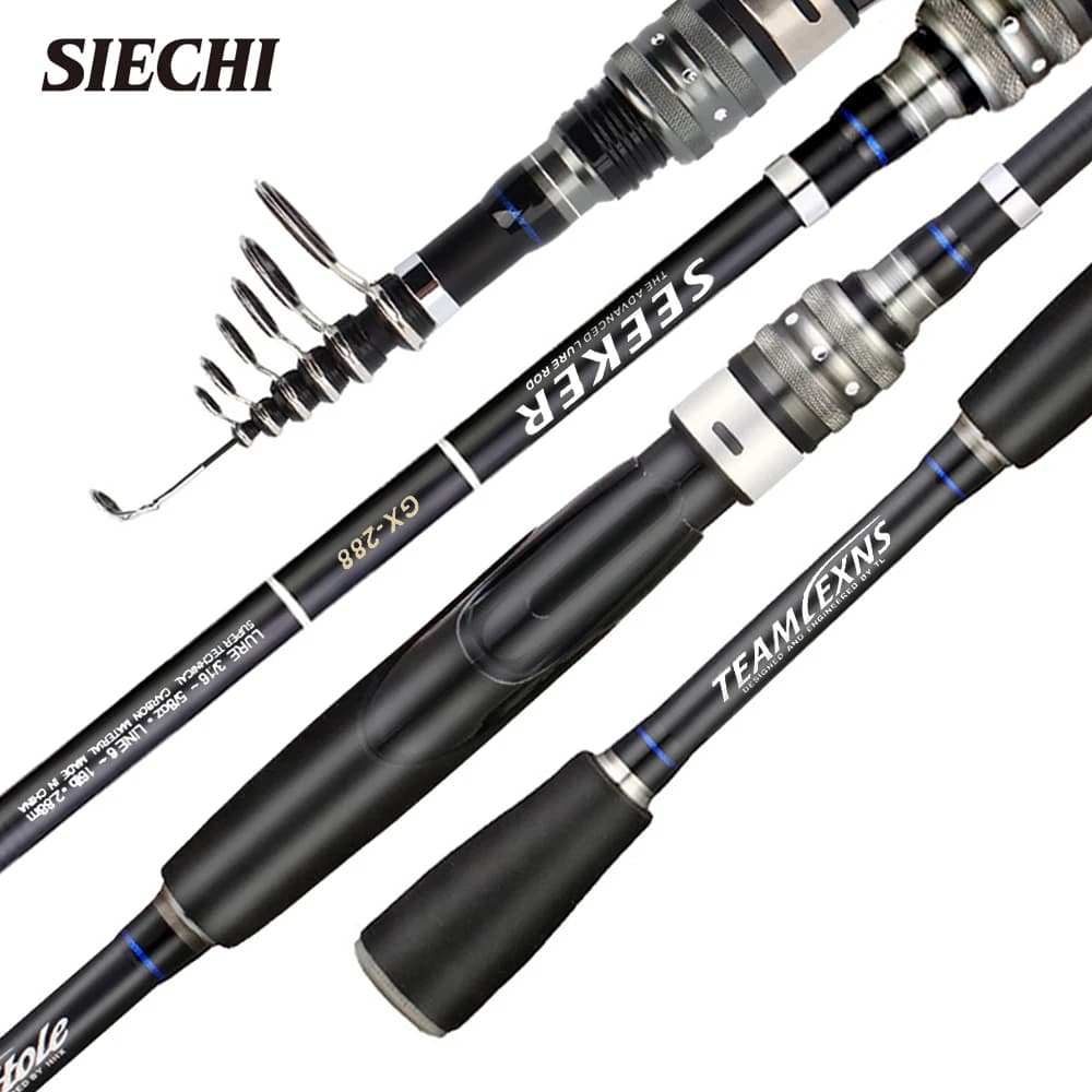 HLUR Canna da pesca telescopica su roccia Spinning Carp Feeder Fibra di carbonio Pesca 1.68M 1.98M 2.28M 2.58M 2.88M Mini Viaggio Ultra resistente
