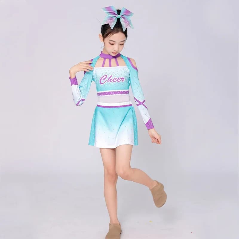 Girls'Festival Flower Ball Cheerleading Performance Competition Costume Sports Meeting Competitive Aerobics Performance Costume