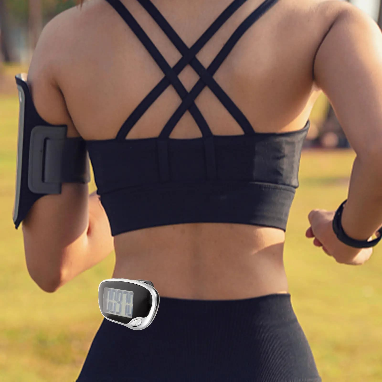 Contapassi Professionale Multifunzionale Compatto con Clip da Tasca e Cinghia per il Collo, Comodo Passometro per Fitness e Corsa
