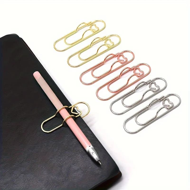 4 multifunctional pen clip pen hanging love paper clip pen button notebook accessories fixed seat pen clip gel pen refill