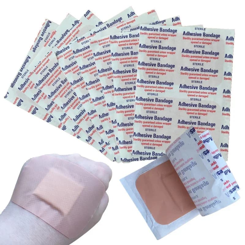 20pcs/set Large Band Aid 7.6*5.1cm Plaster PE Square Shape Patch Breathable Wound Dressing Patch First Aid Adhesive Bandages