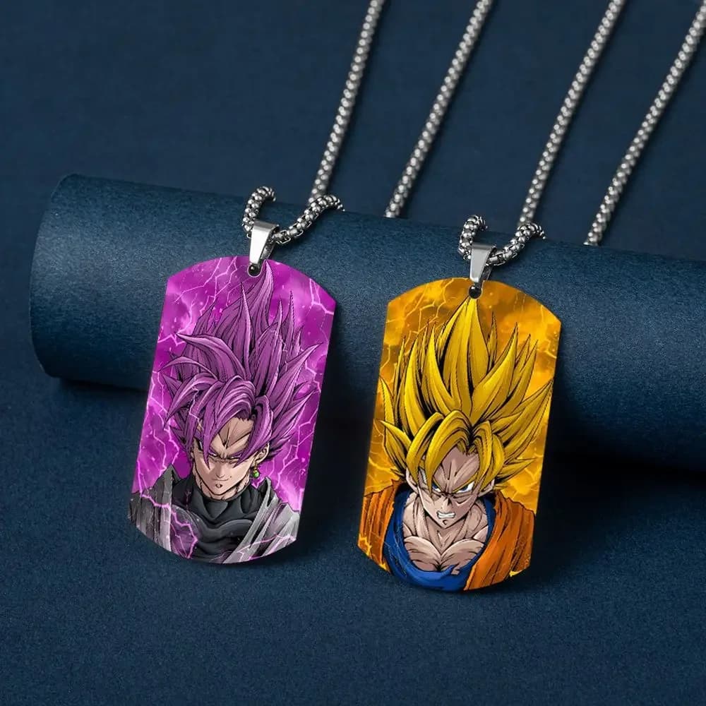 2024 Anime Dragon Ball Super Saiyan Monkey King Stainless Steel Necklace Printed Color Gift for Festival