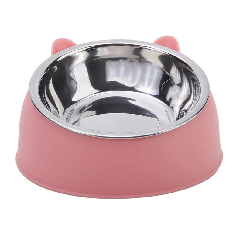 100ML Cat Dog Bowl with 15 Degree Raise Non-Slip Base Puppy Feeder Tilt Safeguard Neck Pet Water Food Dish Accessory