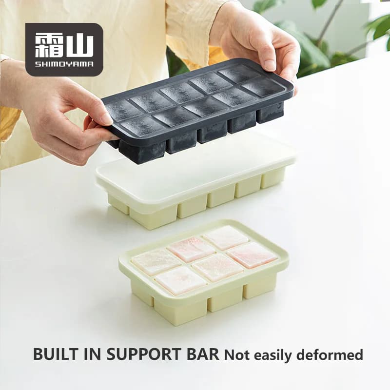 SHIMOYAMA Stampo per vassoio per cubetti di ghiaccio in silicone durevole Vassoio per stampi per ghiaccio con 10 pepite a rilascio facile