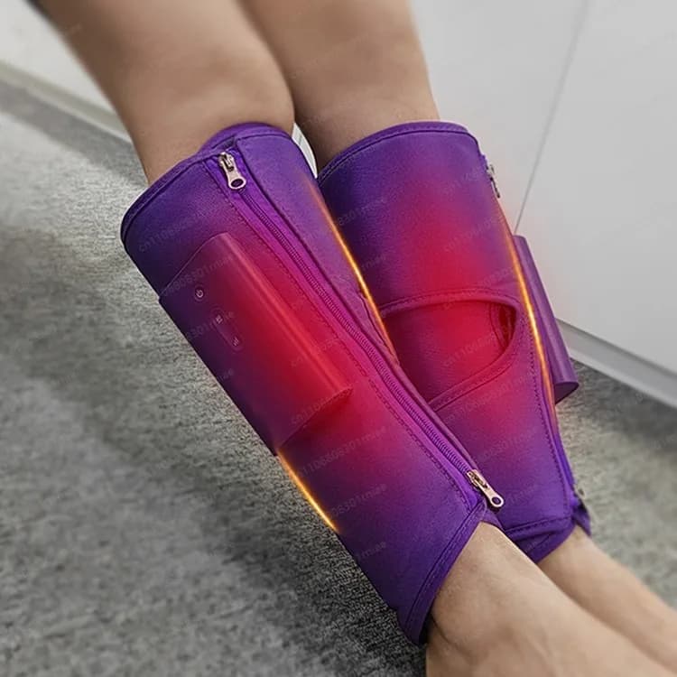 Massaggiatore per gambe a compressione d'aria senza fili, stivali larghi per polpacci con riscaldamento della circolazione sanguigna e rilassamento profondo