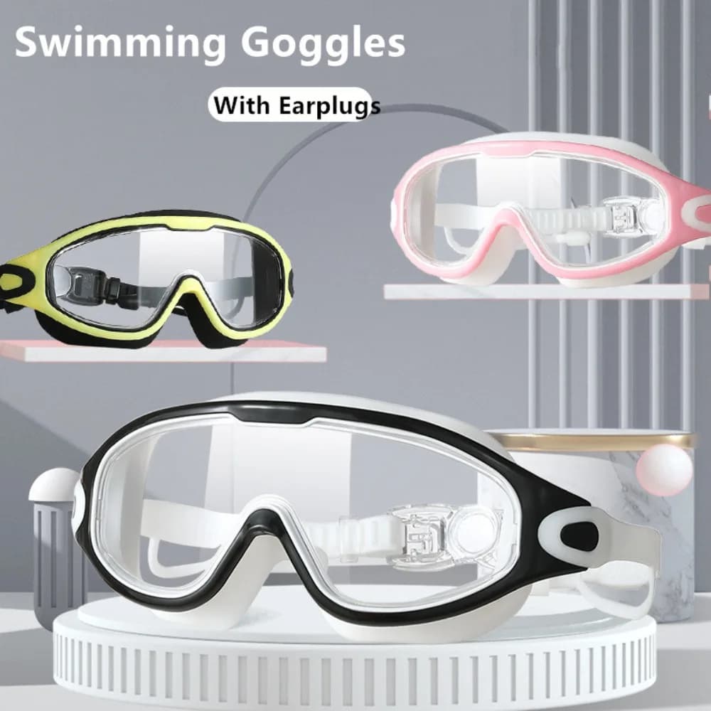 Moda impermeabile anti-UV ampia visione montatura grande occhiali da sub in silicone occhiali da nuoto occhiali da nuoto occhialini da nuoto