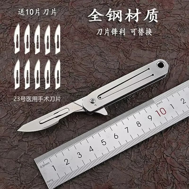 Coltello multiuso interamente in acciaio Coltello pieghevole ad apertura rapida Portachiavi da campeggio esterno Ciondolo Scatola aperta portatile Strumento espresso