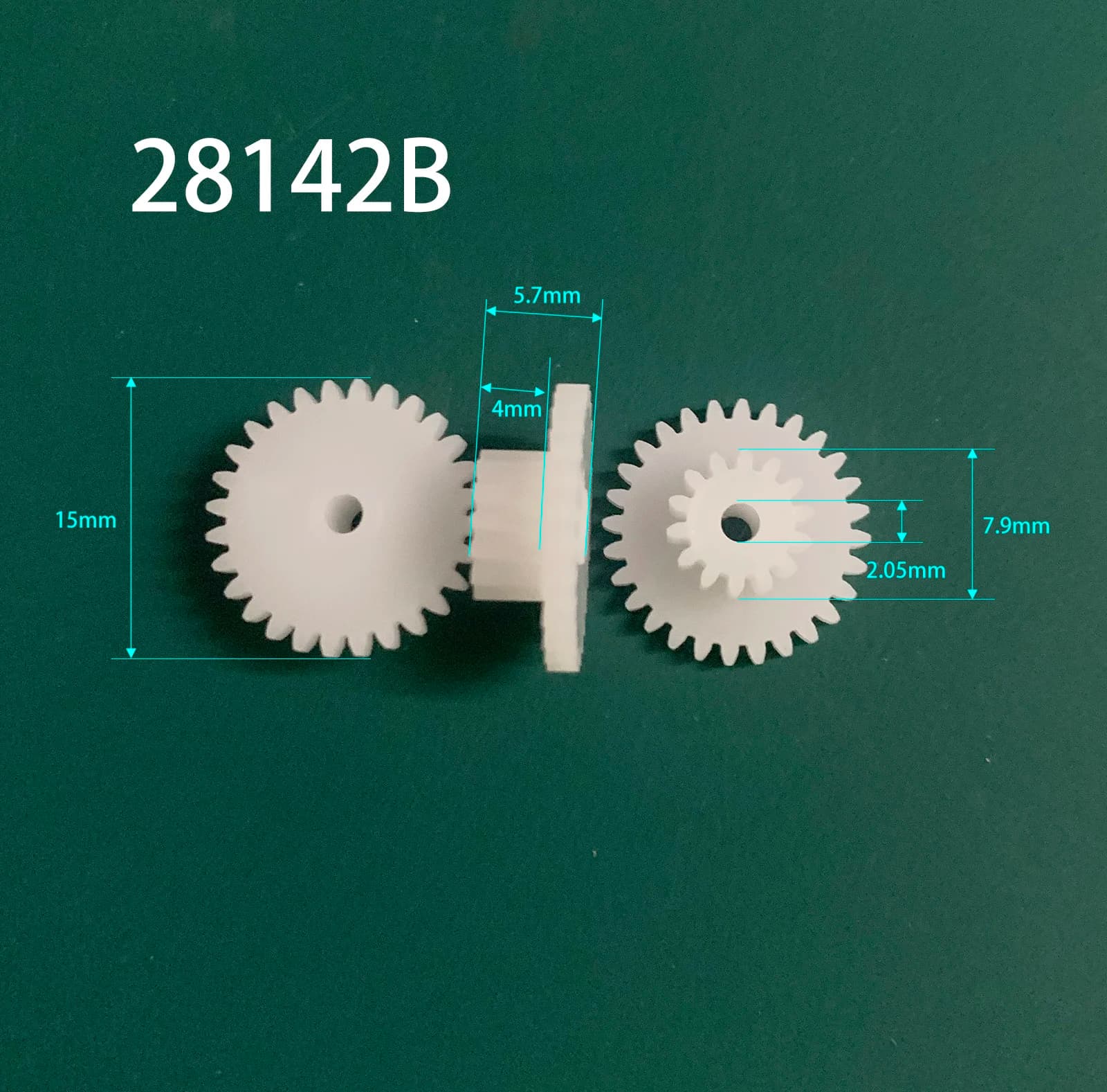 28142B 0.5M Plastica POM Diametro Ingranaggio 15mm 28 Denti 14 Denti Doppio Strato Ingranaggio 2.05mm Foro Giocattolo FAI DA TE Parti Accessori