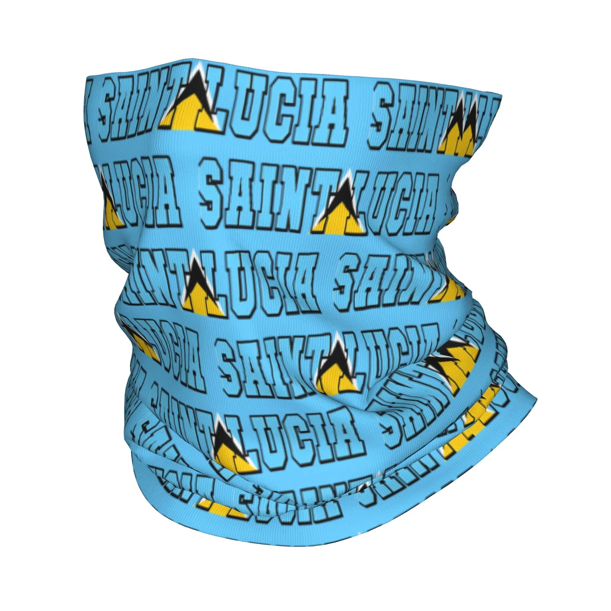 Balaclava with flag of Saint Lucia, face mask for outdoor sports, unisex, fun, windproof, for bicycle, soft, for motorcycle, scarf, bandana
