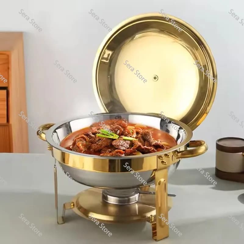 Stainless Steel Buffet Stove 4.5L Food Warmer Hotel Chafing Dish Commercial Heating Container