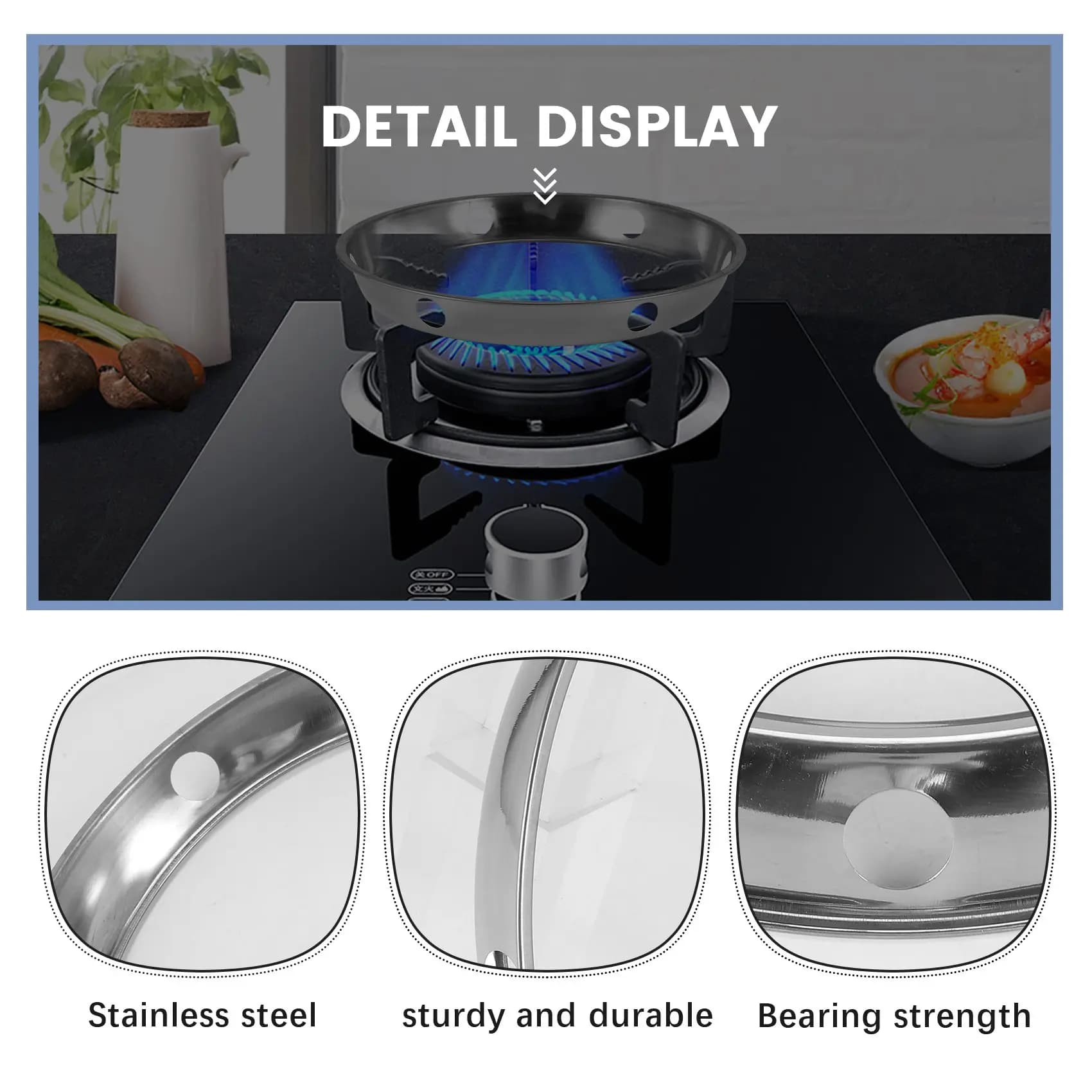 ABWZ-Supporto universale per padella wok, anello per wok/fondo rotondo metallico, misura universale per padelle da cucina a gas