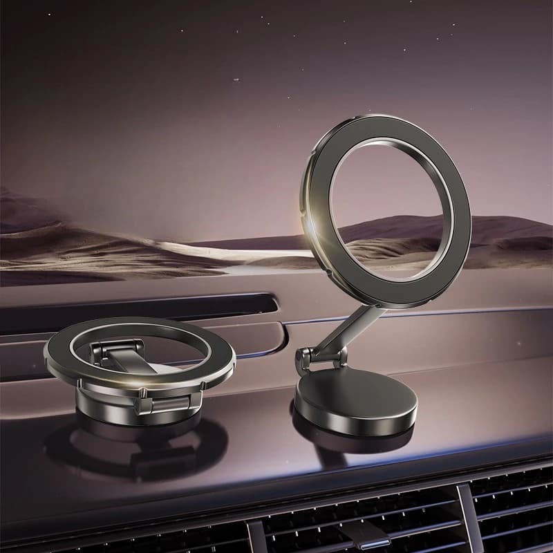 360 ° Supporto magnetico girevole per telefono per auto Supporto pieghevole per cruscotto per tutti gli smartphone Supporto per navigazione mobile per auto