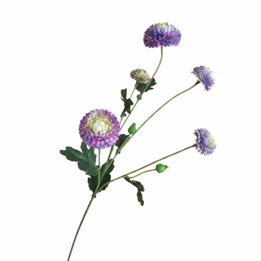 5 Heads Artificial Chrysanthemum Flowers Silk Material Multicolor Fake Plants High Quality With Leaf
