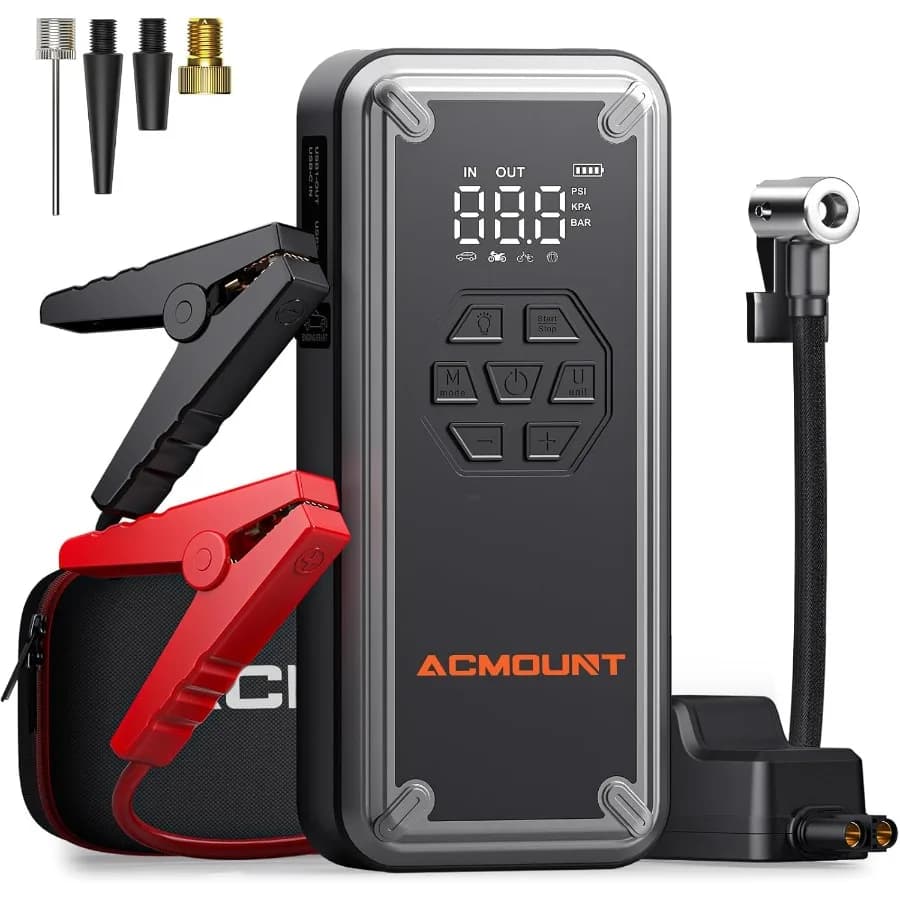 Avviatore di emergenza W160 con compressore d'aria 5000A Avviatore di emergenza per auto portatile 150PSI Gonfiatore per pneumatici/Pompa d'aria per batteria da 12 V