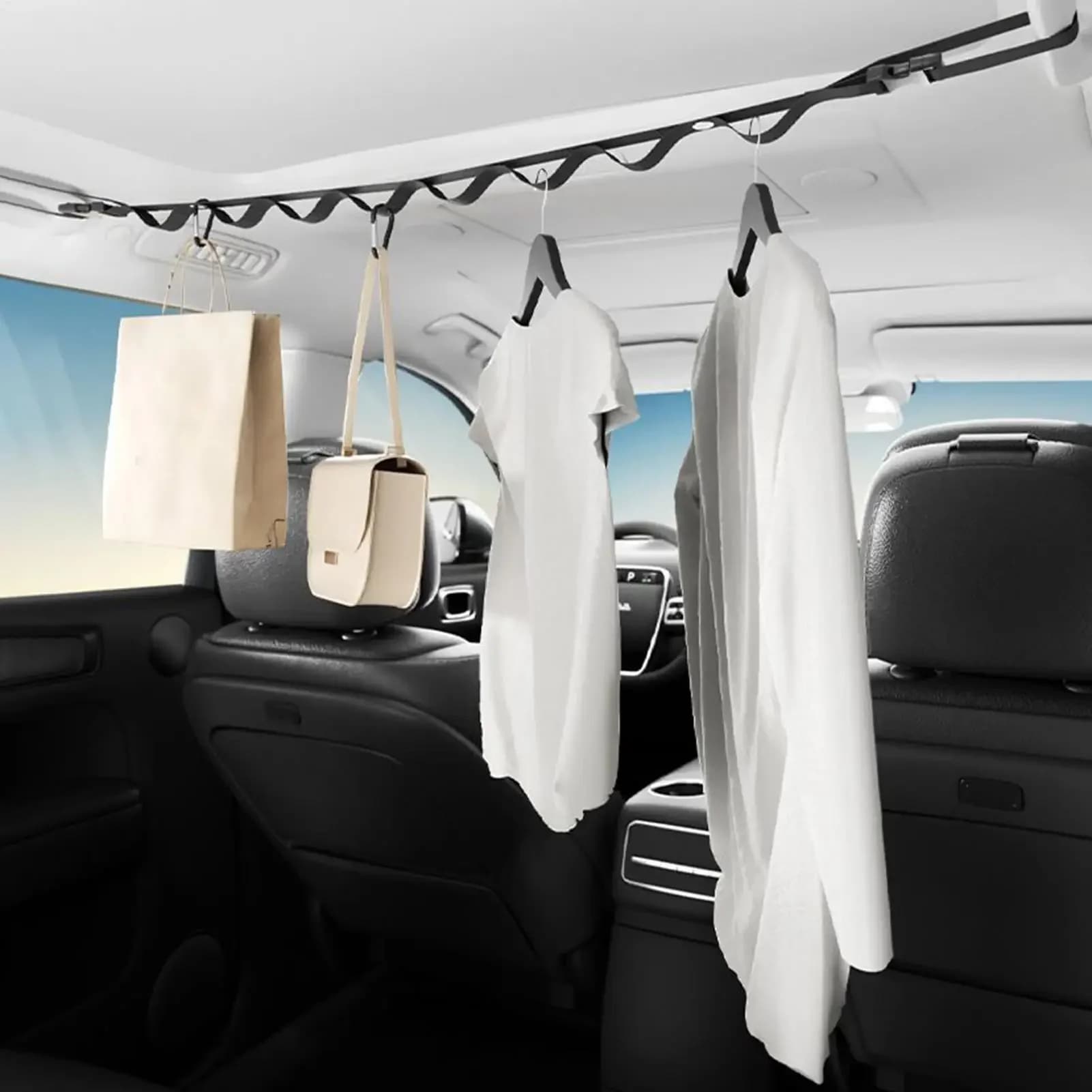 Portable Car Clothes Hanger Rope Car Clothesline Adjustable Clothes Storage Multi-Functional Hanging Rack for Traveling Accessor