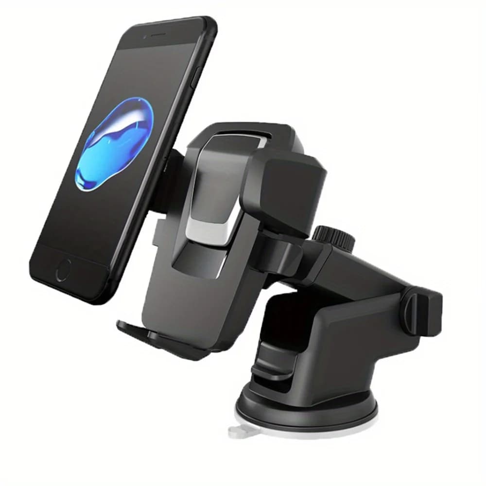 Staffa per telefono per auto con cornice di navigazione per presa - Ventosa frontale in vetro multifunzionale, braccio meccanico telescopico