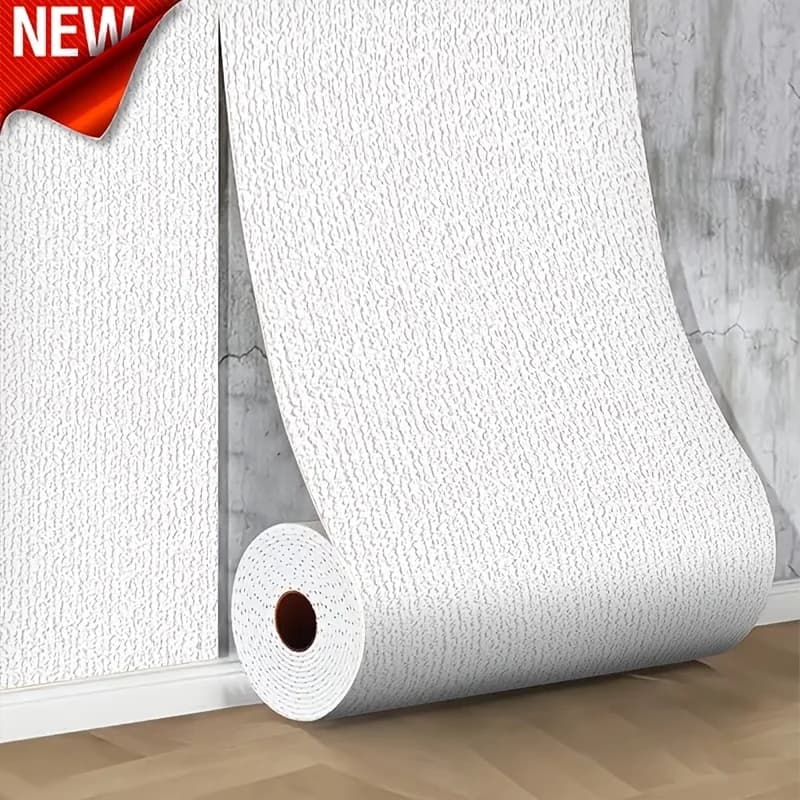 Carta da Parati Adesiva in PVC 3D Effetto Lino 50cmX2.8/10m, Impermeabile e Ispessita, per Rinnovamento Pareti