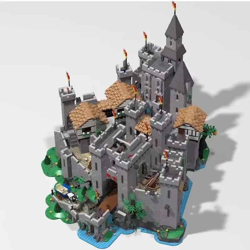 Modello del castello del cavaliere leone - Set di blocchi di costruzione giocattolo difficile da montare - 12,988 pezzi - Set di moduli di costruzione - Architettura creativa