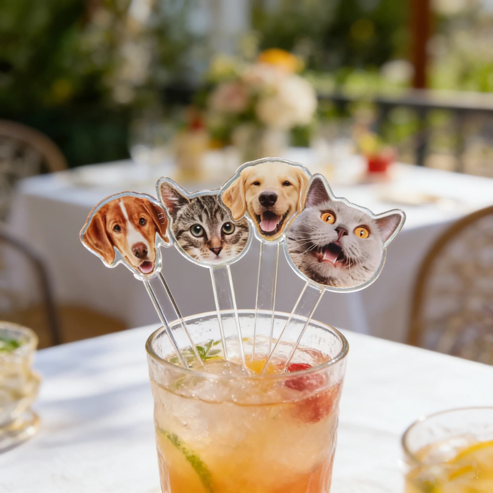 50/70/150 pezzi bastoncini di agitazione per animali domestici con stampa personalizzata, bastoncini di agitazione per cani fronte-retro, agitatori per cocktail di nozze in acrilico, swizzle per matrimoni