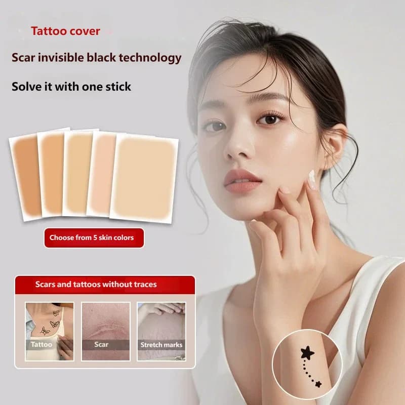 Flesh Tone Invisible Concealer Patch Waterproof Fake Skin Tape Cover Tattoo Scar Birthmark Stretch Marks Flaw Conceal Stickers