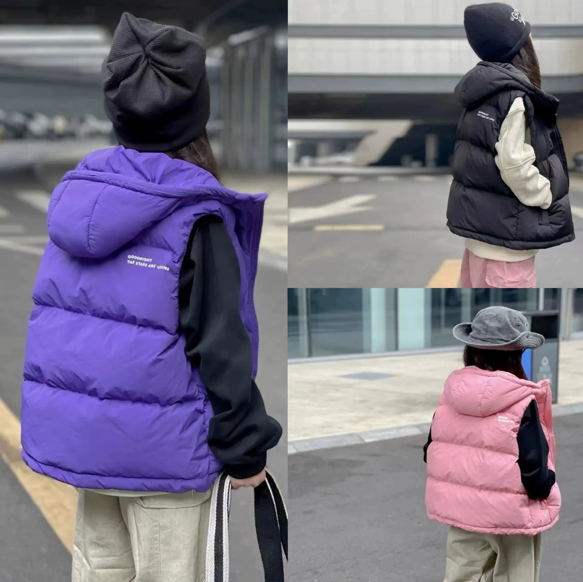2025 Nuovo gilet con cappuccio autunno e inverno, gilet casual ispessito per ragazzi e ragazze dai 2 ai 8 anni, fratelli