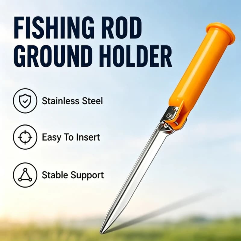 Multi-Functional Fishing Rod Holder Sea Pole Support Bracket Ground Plug-in Tube Stand for Bank Lake Fishing Tackle
