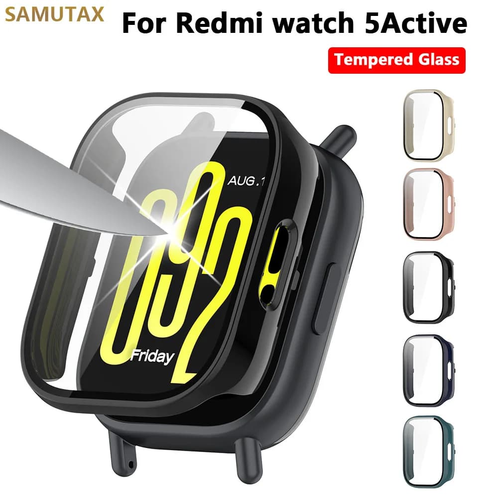 Custodia in vetro temperato + PC per Xiaomi Redmi Watch 5 Active/Lite Cover morbida protezione schermo in TPU custodie per orologi per Redmi Watch 5 Lite