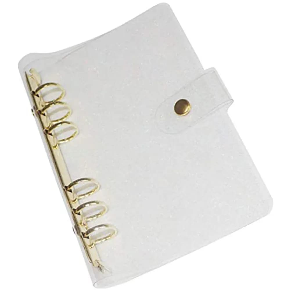 Copertina per Raccoglitore A5 Premium in Acciaio Inossidabile e PVC, con 6 Anelli, Ricaricabile, per Agenda, Ufficio, Scuola, Casa, Viaggi, Diario, Quaderno