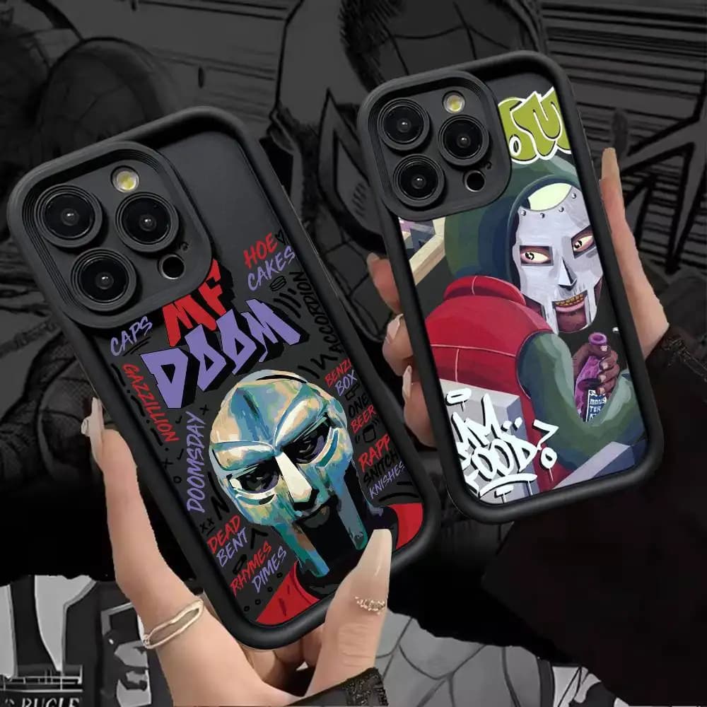 MF Doom Madlib phone case for iPhone 17 15 14 13 12 11 Pro Max Plus shockproof cover in black total cover TPU
