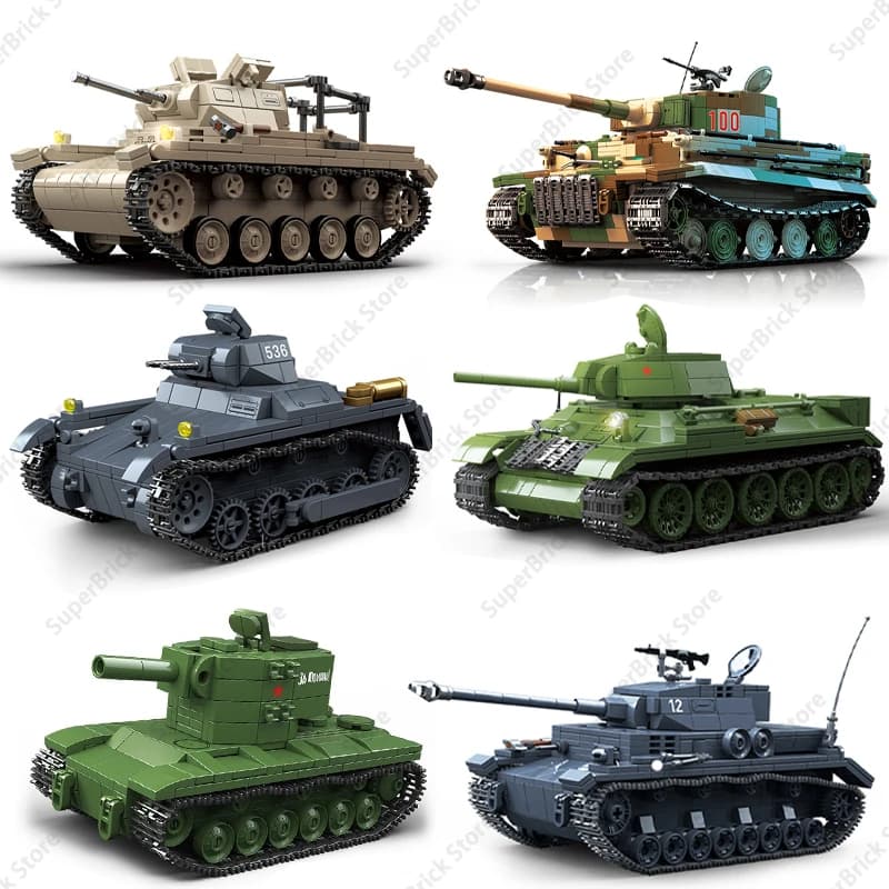 Hot WW2 Germany Tank Type A veicolo blindato PzKpfw I Model Building Blocks Set di armi militari classiche regali giocattolo per bambini
