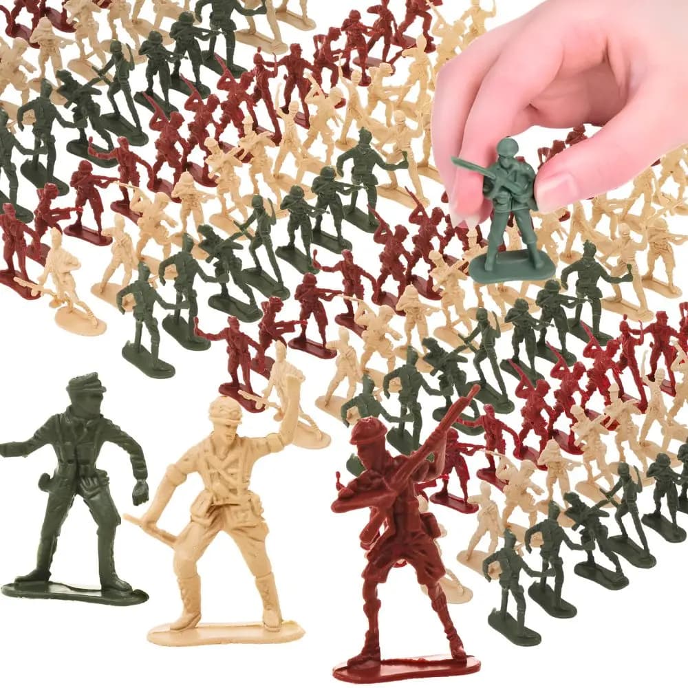 20pcs Green/Red/Yellow Multicolor Mini Army Soldier Figurines Random Poses Plastic Military Action Figures Playset YMY