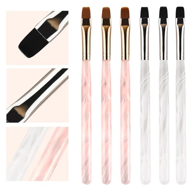 1/6 pennelli per gel per nail art, per estensione delle unghie in gel, accessorio per acrilico, pennelli per nail art, pennello per gel per unghie