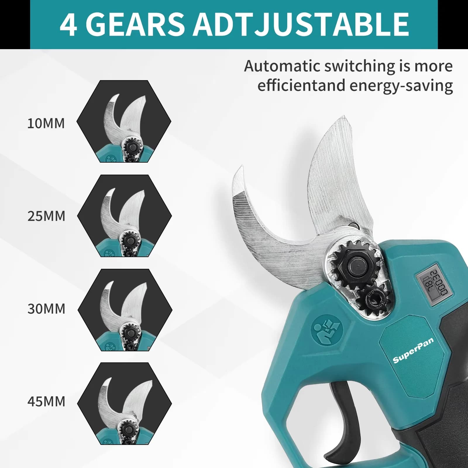 superpan Wireless electric shears without brushes | Plate for bonsai branches for 30 mm SuperPan trees