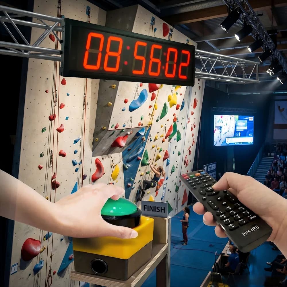 Timer Electronic LED, Wall Clock for Arrampicata Competitions, Gymnometer, Timer for School Training 71x16cm