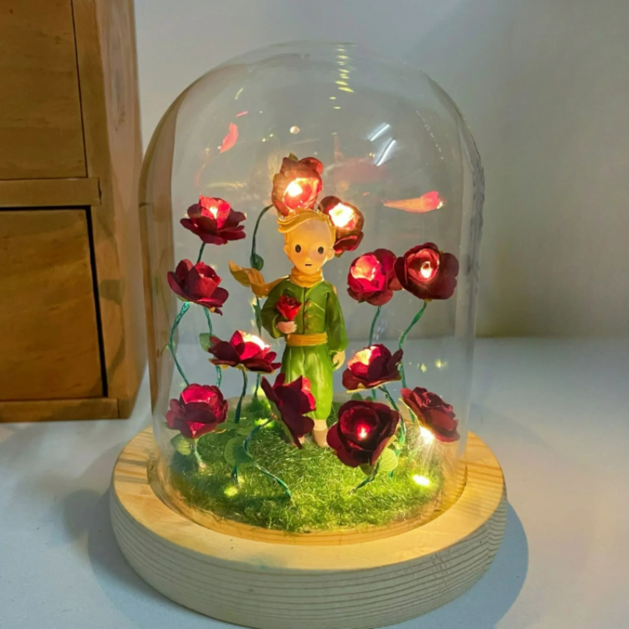 Luce Notturna Il Piccolo Principe, Lampada Atmosfera Rosa Immortale, Regalo Fai-da-Te per Natale, San Valentino, Compleanno per Ragazze