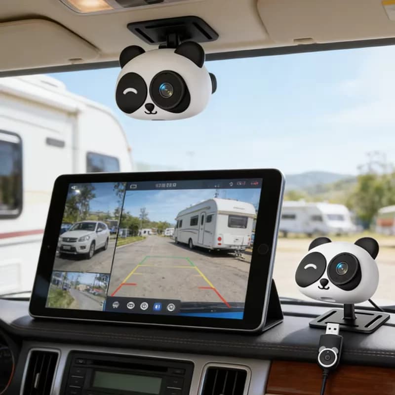 Adattatore Wireless CarPlay per Monitor Bambini e Animali Domestici, Telecamera Retrovisiva In-Car, Box da Cablato a Wireless Plug&Play per Sedile Posteriore Auto